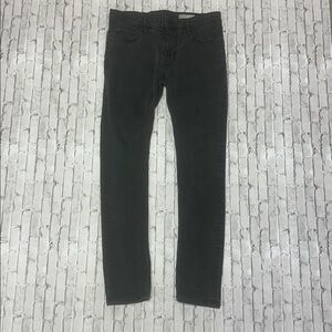 AllSaints Cigarette Skinny Jeans Black Washed Distressed High Stretch Denim 32